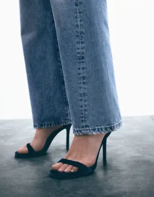 Velvet heel sandals