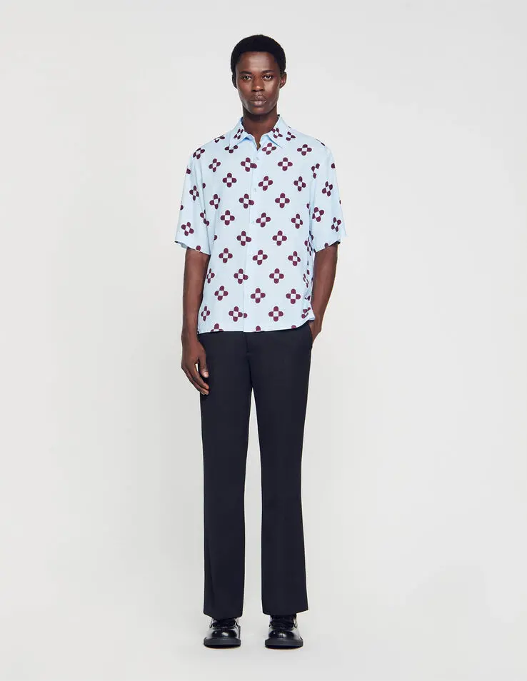 Sandro Cross Flower short-sleeved shirt. 1