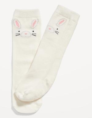 Unisex Knee-High "Bunny" Tube Socks for Baby pink