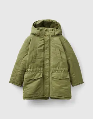 padded parka with pockets