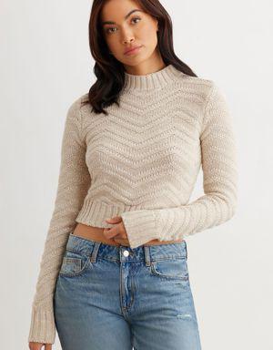 Textured Mockneck Sweater