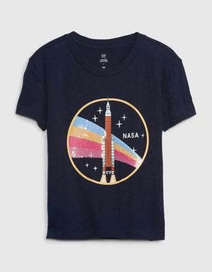 Kids &#124 NASA 100% Organic Cotton Graphic T-Shirt blue