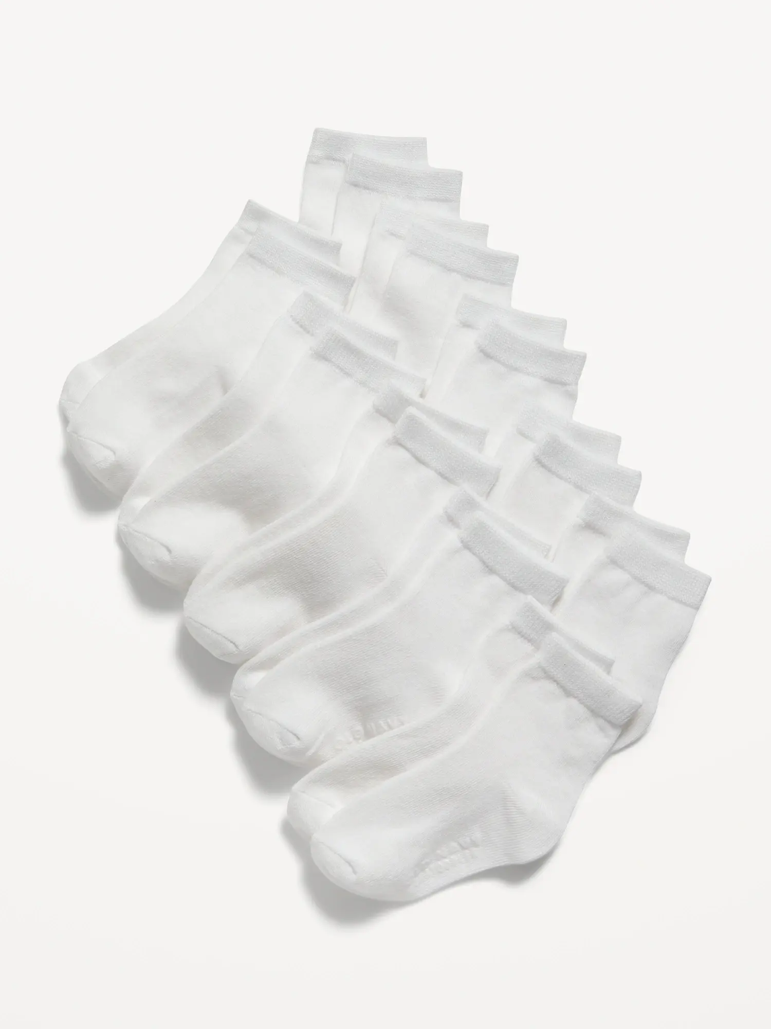 Old Navy Unisex Crew Socks 10-Pack for Toddler & Baby white. 1