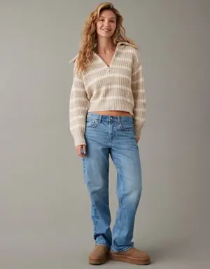 Quarter-Zip Collared Sweater