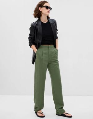 Gap High Rise SoftSuit Trousers green