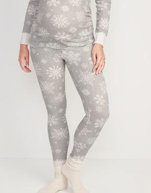 Maternity Matching Print Thermal-Knit Pajama Leggings multi