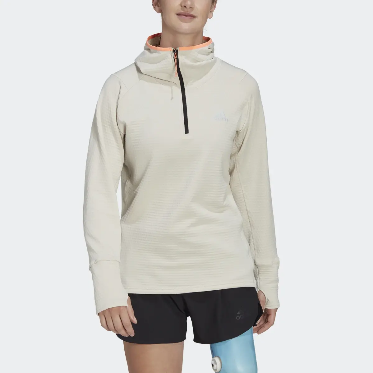 Adidas Sweat-shirt à capuche manches longues de running X-City Flooce. 1