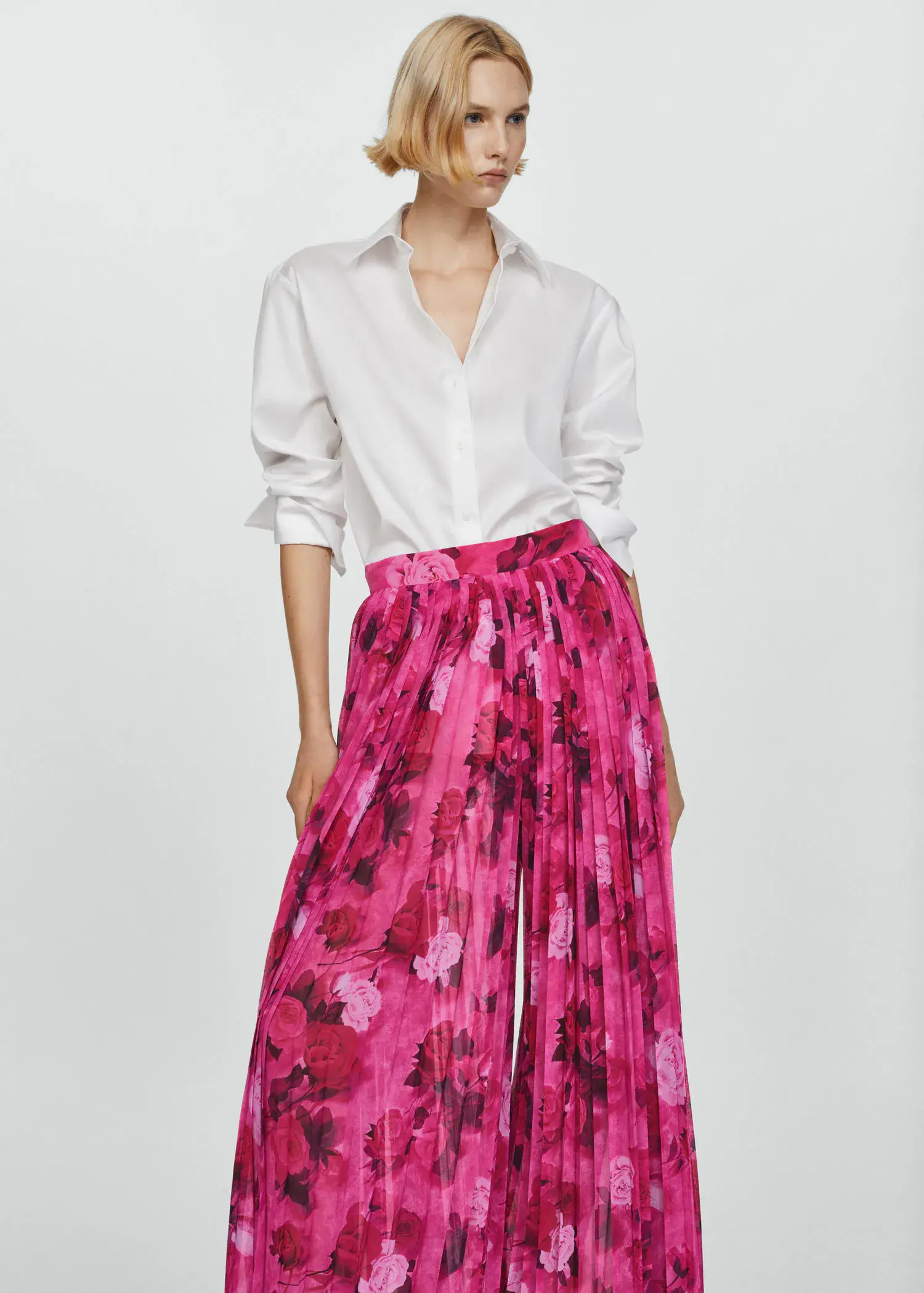 Mango Pleated floral trousers. 1