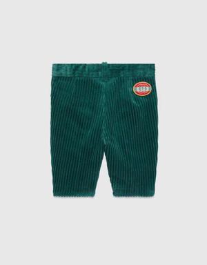 Baby corduroy velvet pant with patch