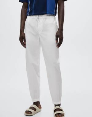 Cotton jogger-style trousers