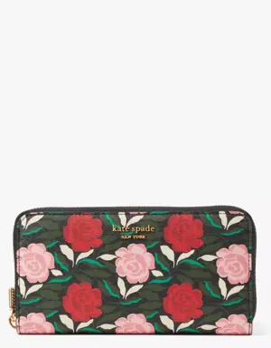 Morgan Rose Garden Zip-around Continental Wallet