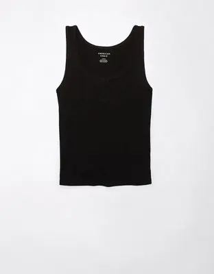 American Eagle Cropped Notch Neck Tank Top. 1