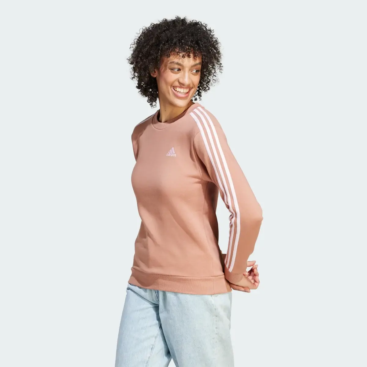 Adidas Essentials 3-Stripes Fleece Sweatshirt. 2