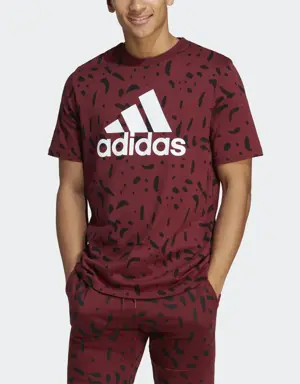 Adidas Playera Essentials Single Jersey Big Logo Allover Print