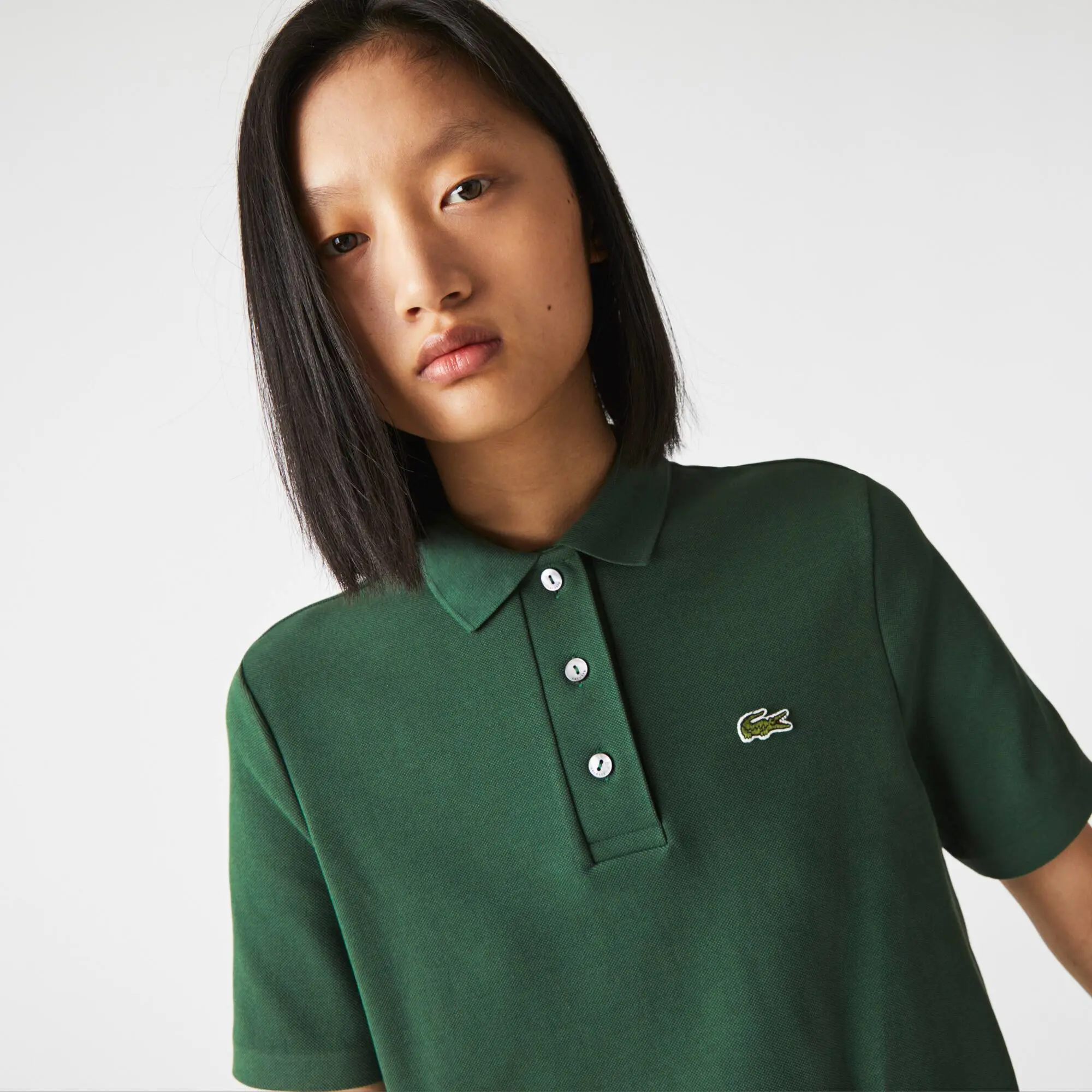 Lacoste Women s Lacoste Regular Fit Striped Organic Cotton Polo Shirt