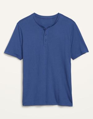 Old Navy Soft-Washed Short-Sleeve Henley T-Shirt for Men blue