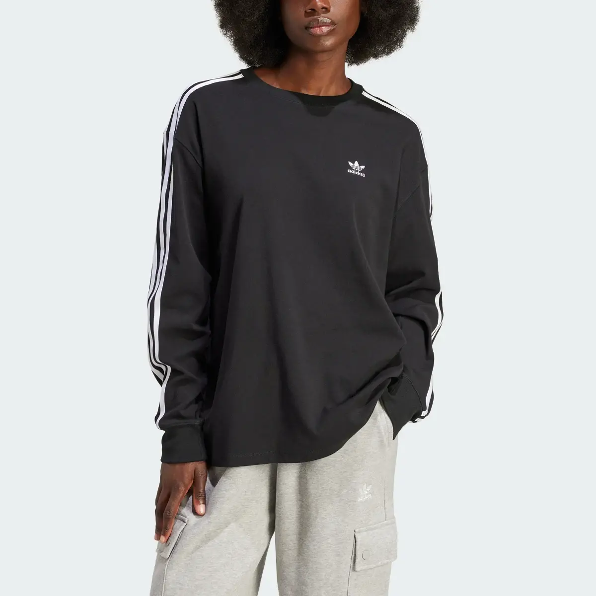 Adidas 3-Stripes Long Sleeve Long-Sleeve Top. 1