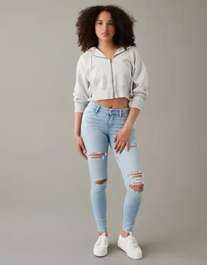 Next Level Curvy High-Waisted Ripped Jegging