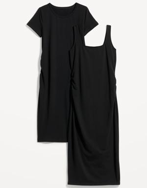 Maternity 2-Pack Jersey-Knit Bodycon Dress black