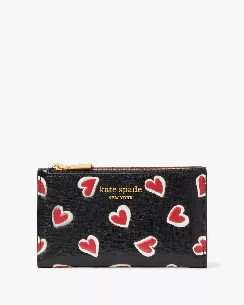 Kate Spade Morgan Stencil Hearts Small Slim Bifold Wallet. 1