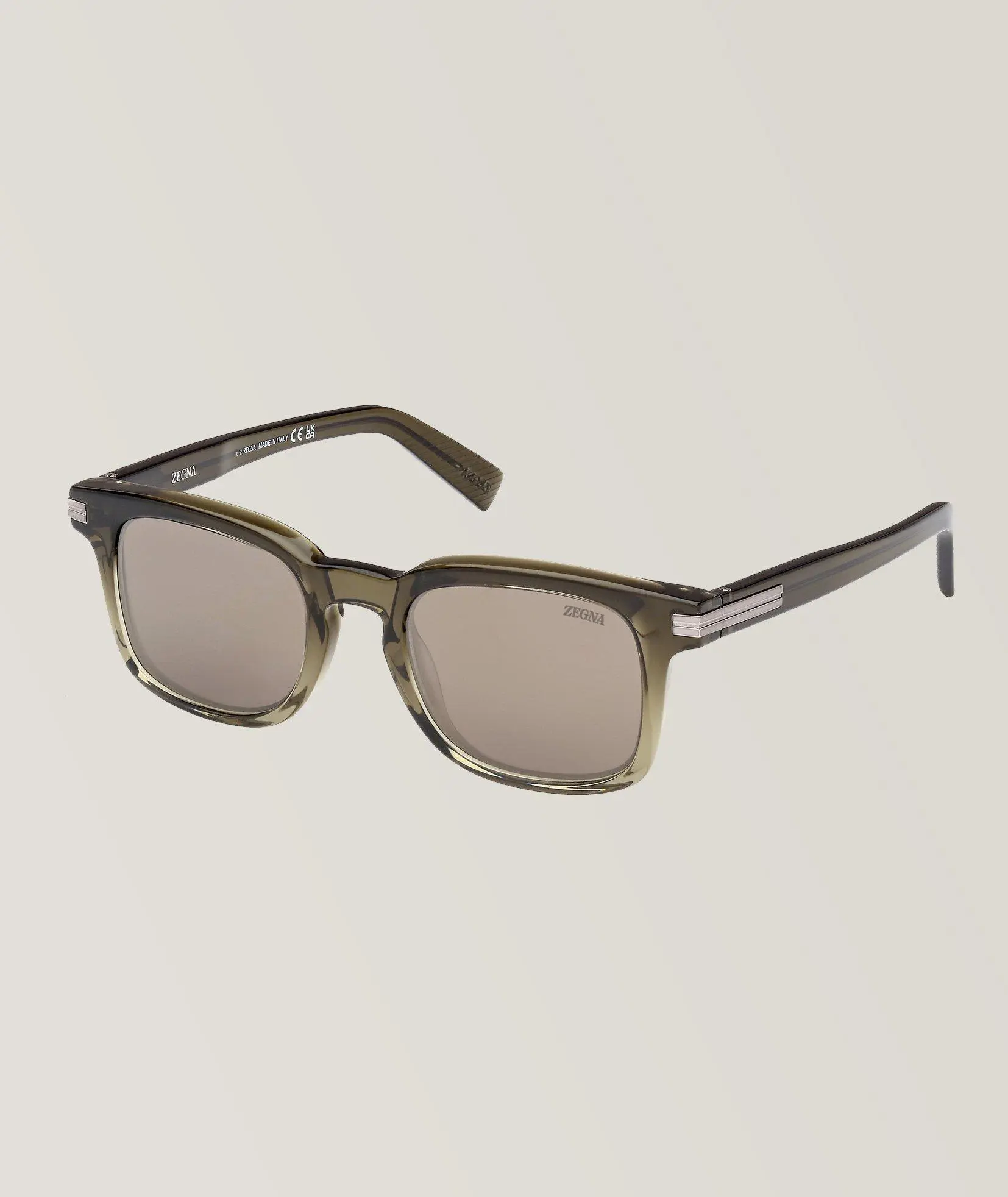 Harry Rosen Transparent Acetate Square Sunglasses. 1