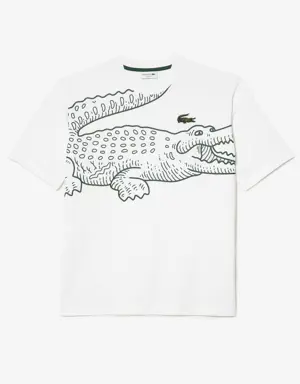 T-shirt col rond homme Lacoste loose fit imprimé crocodile