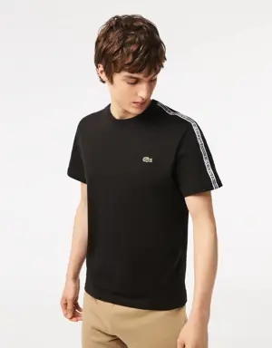 Lacoste Camiseta de hombre Lacoste regular fit con raya con logo