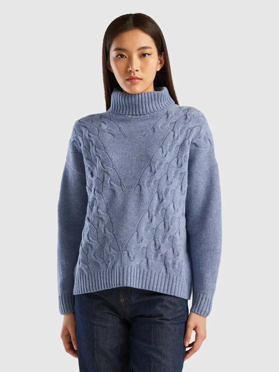 Benetton turtleneck with cables. 1