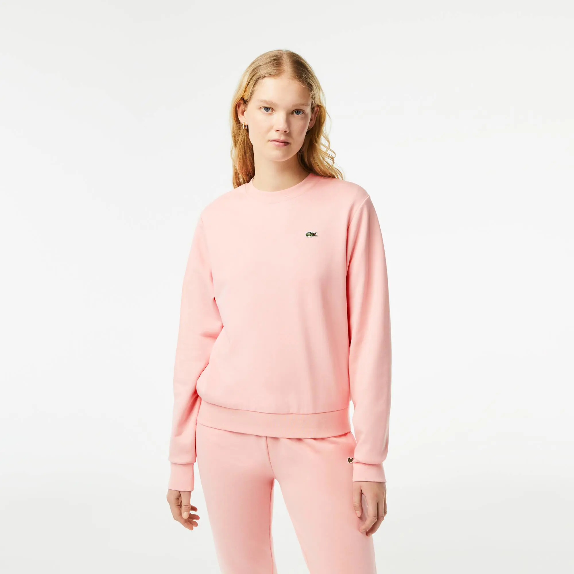 Lacoste Women's Lacoste Unbrushed Fleece Jogger Sweatshirt. 1