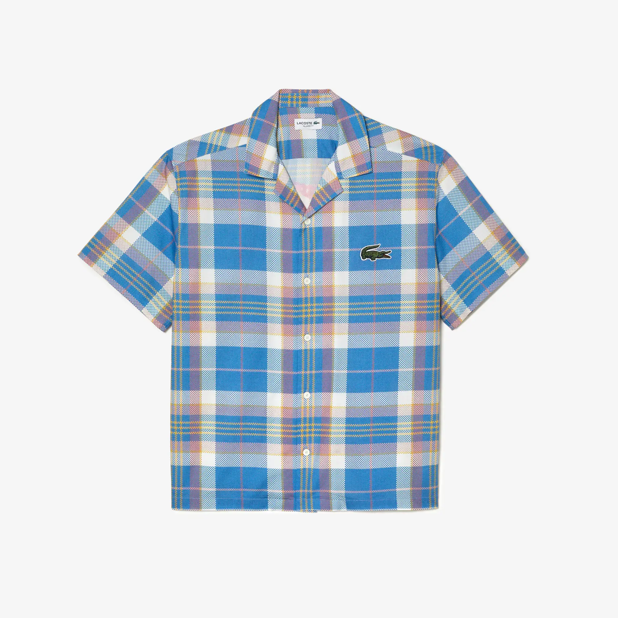 Lacoste Men’s Short Sleeve Organic Cotton Check Shirt. 2