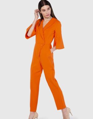 Carrot Ankle Length Orange Jumpsuit