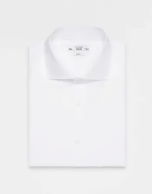 Slim fit yapılı pamuklu gömlek