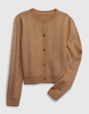 Gap Kids Heart Pointelle Cardigan brown