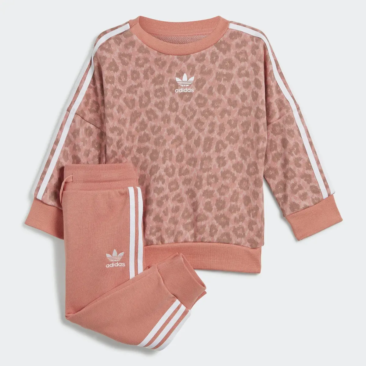 Adidas Animal Allover Print Sweatshirt und Hose Set. 2