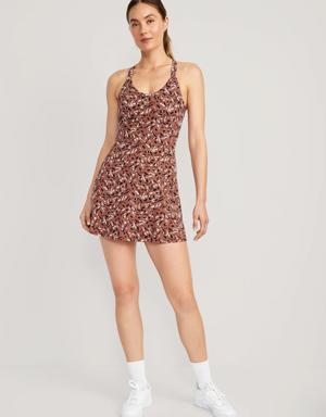 PowerChill Sleeveless Strappy Shelf-Bra Dress for Women brown