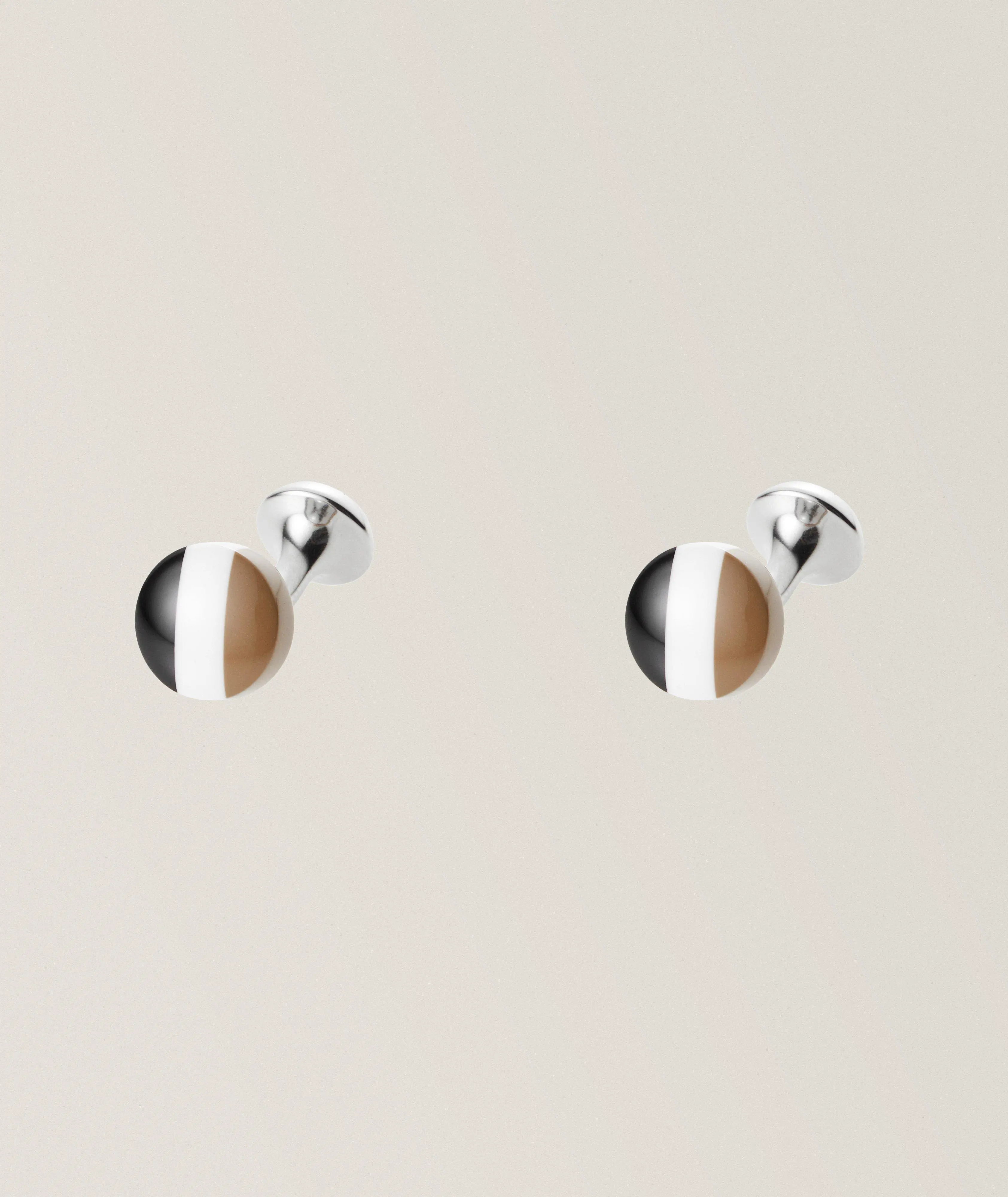 Harry Rosen Iconic Stripes Round Cufflinks. 1 Harry Rosen Iconic Stripes Round Cufflinks. 1