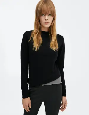 Pull-over laine col montant