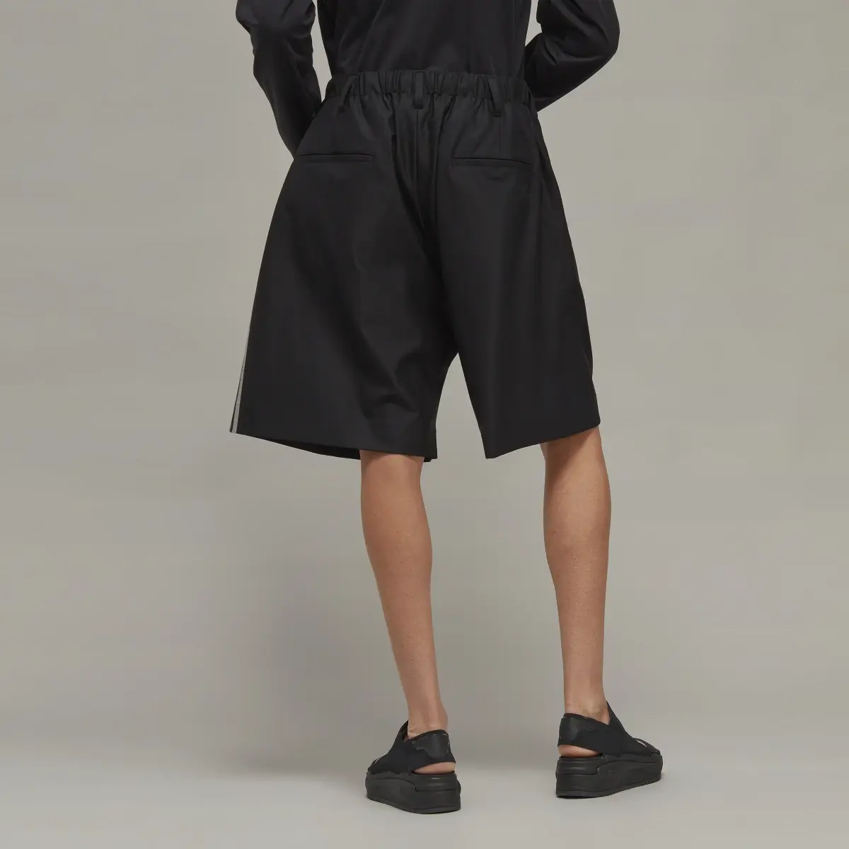 Adidas Y-3 3-Stripes Refined Wool Tailored Shorts. 3 Adidas Y-3 3-Stripes Refined Wool Tailored Shorts. 3