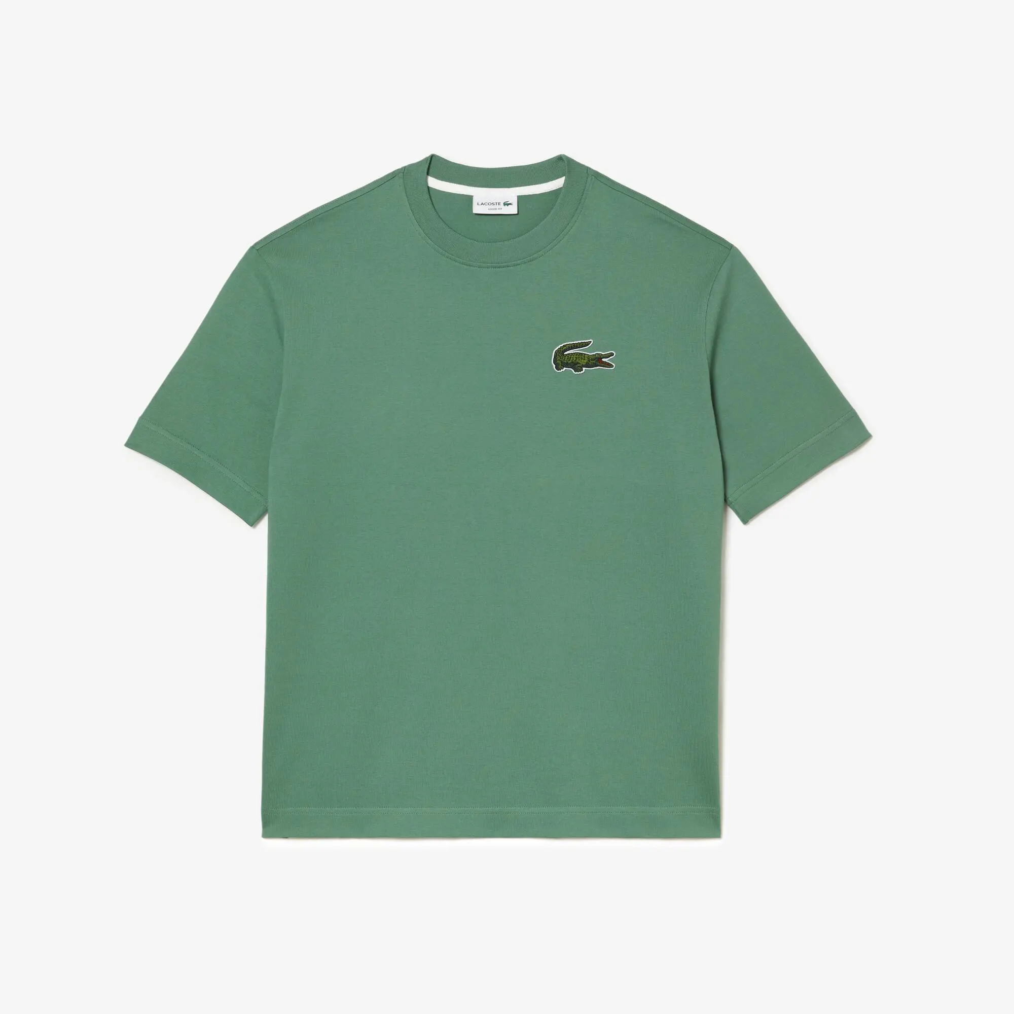 Lacoste T-shirt unisex in cotone biologico loose fit con coccodrillo grande. 2 Lacoste T-shirt unisex in cotone biologico loose fit con coccodrillo grande. 2