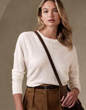 Banana Republic Petite Amira Merino Dolman Sweater beige