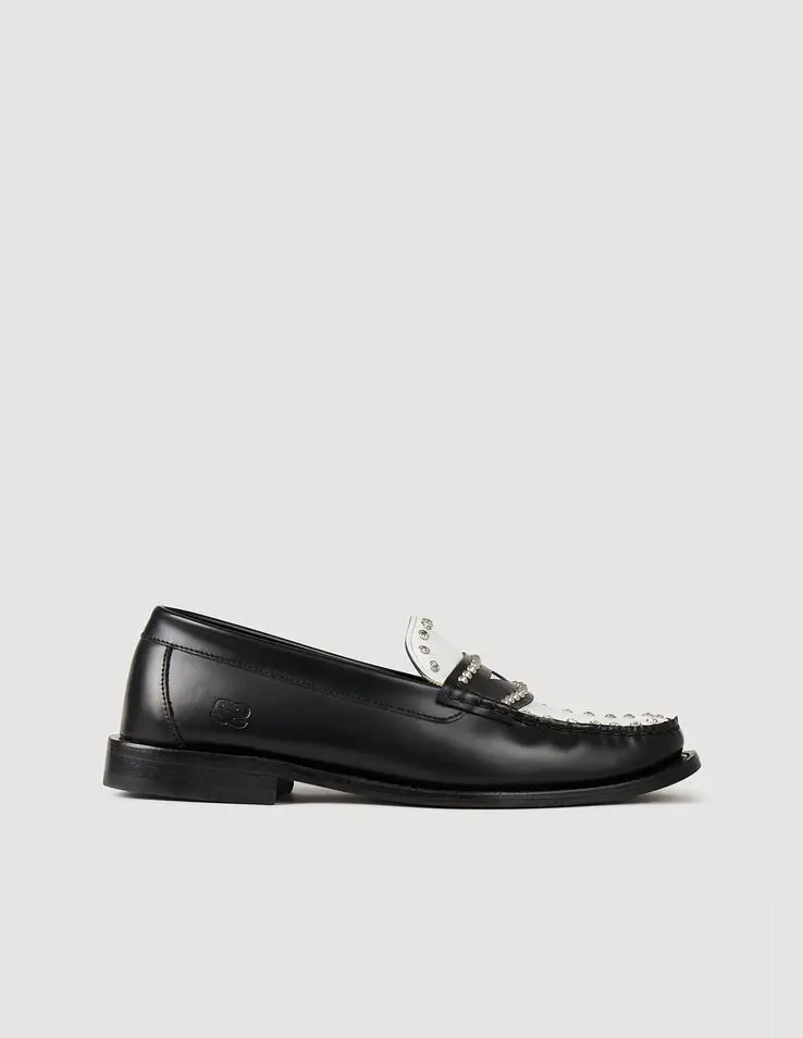 Sandro Two-tone studded loafers. 1