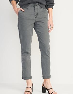 High-Waisted OGC Chino Pants for Women gray