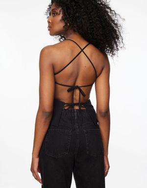 Open Back Lace Up Top