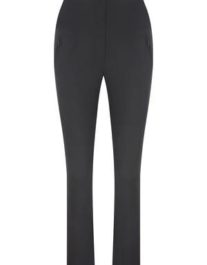 Pocket Zipper Detail Black Trousers