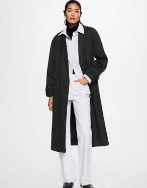 Oversized cotton trench coat