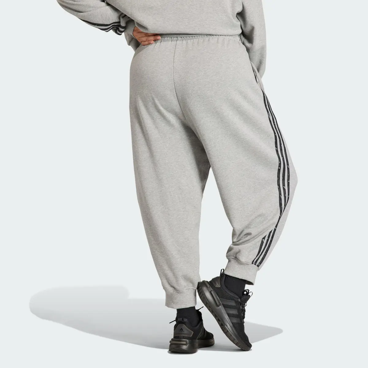 Adidas Essentials 3-Stripes Animal-Print 7/8 Pants (Plus Size). 2