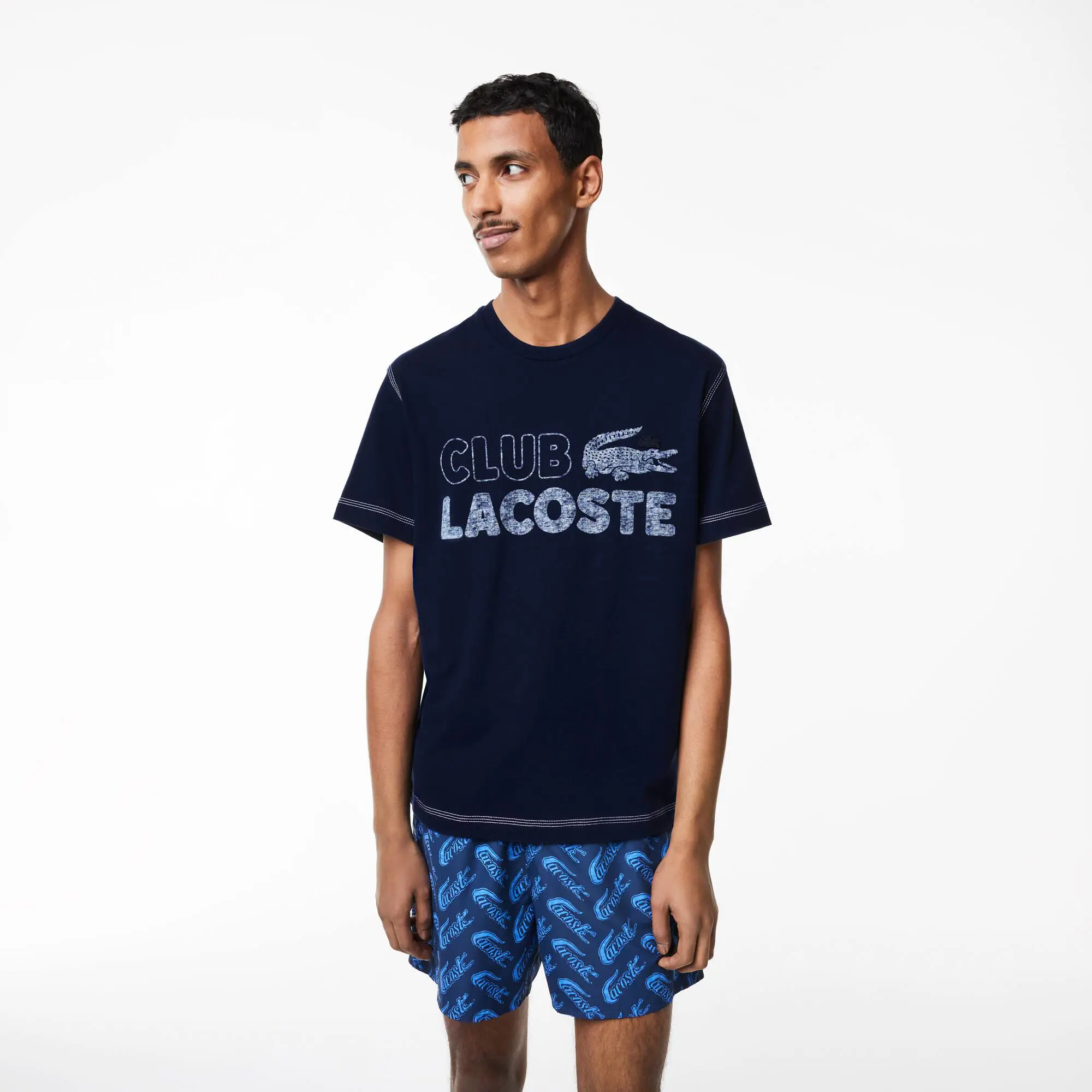 Lacoste T-shirt homme Lacoste imprimé vintage en coton biologique. 1