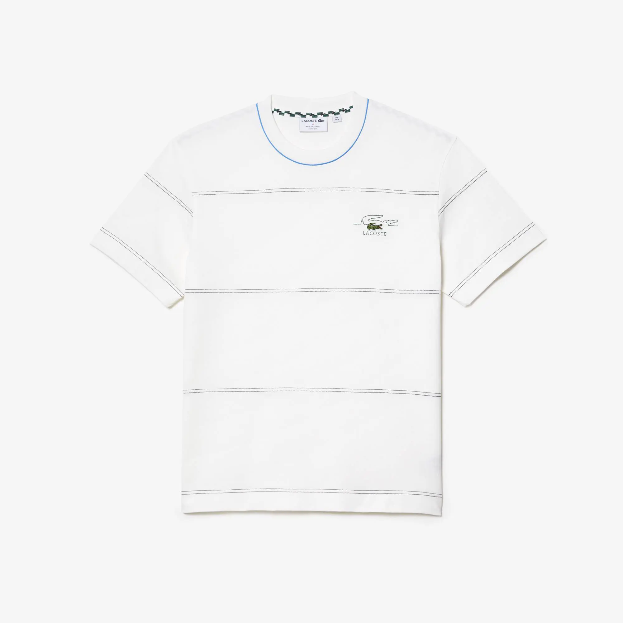 Lacoste Men’s Lacoste Organic Cotton Jersey Stripe T-shirt. 2