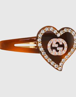 Hair clip with GG and heart detail
