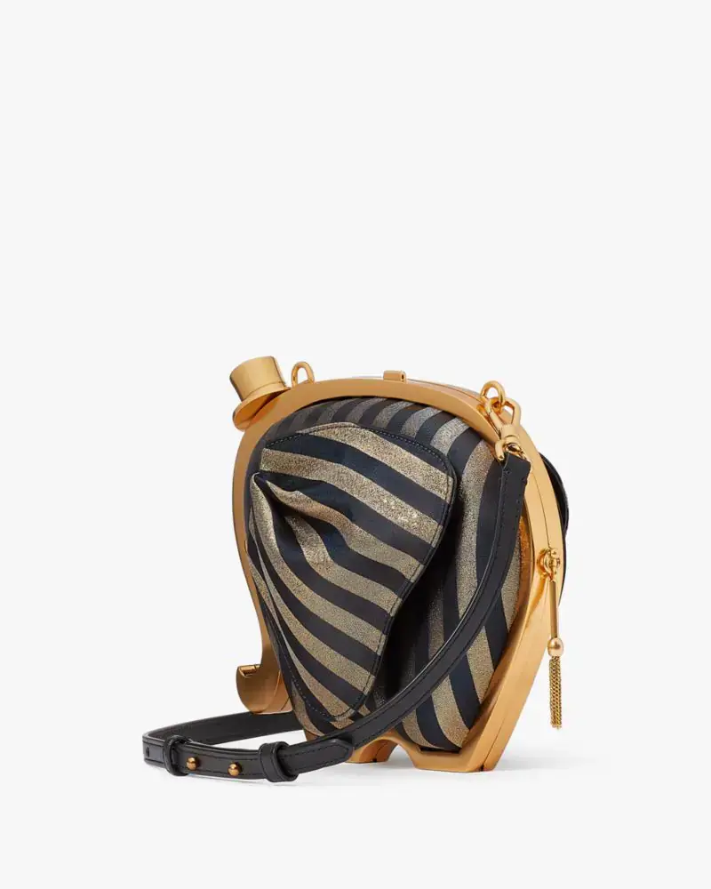 Kate Spade Ellie Striped 3D Elephant Metallic Clutch. 2